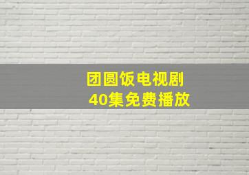 团圆饭电视剧40集免费播放