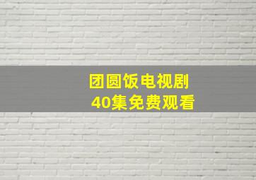 团圆饭电视剧40集免费观看