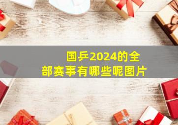 国乒2024的全部赛事有哪些呢图片