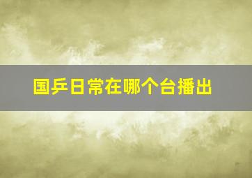 国乒日常在哪个台播出