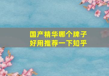 国产精华哪个牌子好用推荐一下知乎