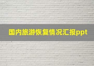 国内旅游恢复情况汇报ppt