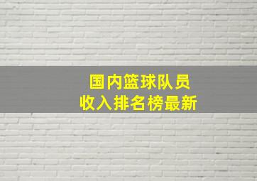 国内篮球队员收入排名榜最新