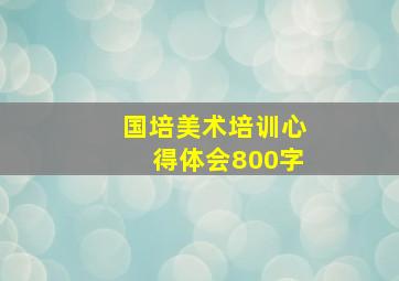 国培美术培训心得体会800字