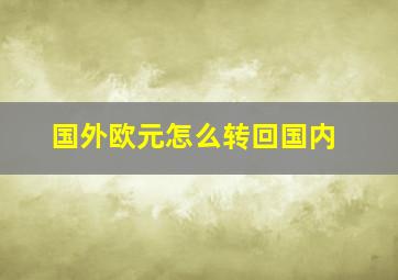 国外欧元怎么转回国内