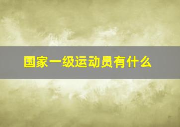 国家一级运动员有什么