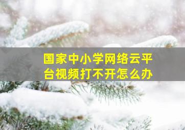 国家中小学网络云平台视频打不开怎么办