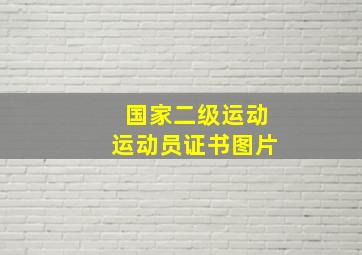 国家二级运动运动员证书图片