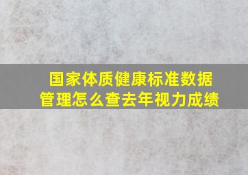 国家体质健康标准数据管理怎么查去年视力成绩