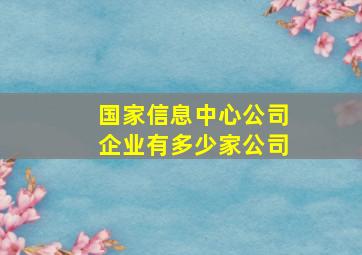 国家信息中心公司企业有多少家公司