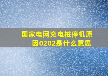 国家电网充电桩停机原因0202是什么意思