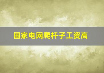 国家电网爬杆子工资高