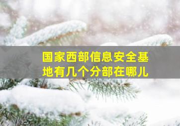 国家西部信息安全基地有几个分部在哪儿