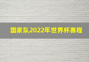 国家队2022年世界杯赛程