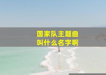 国家队主题曲叫什么名字啊