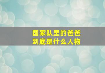 国家队里的爸爸到底是什么人物