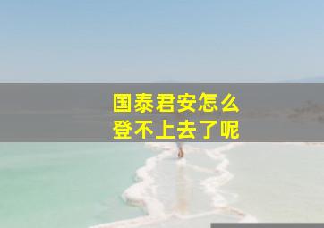 国泰君安怎么登不上去了呢