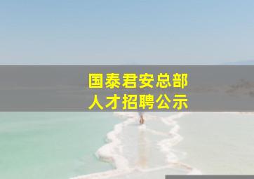 国泰君安总部人才招聘公示