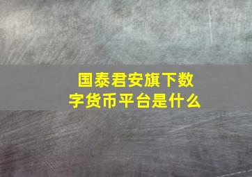 国泰君安旗下数字货币平台是什么