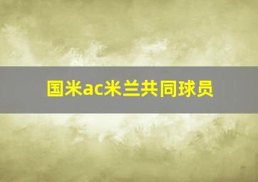 国米ac米兰共同球员