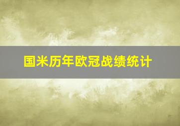 国米历年欧冠战绩统计