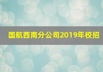 国航西南分公司2019年校招