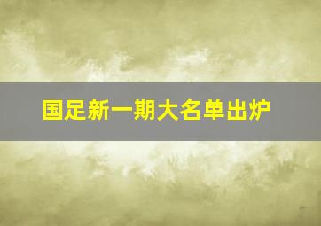 国足新一期大名单出炉