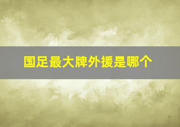 国足最大牌外援是哪个