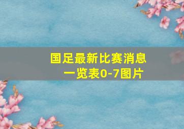 国足最新比赛消息一览表0-7图片