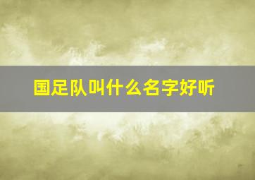 国足队叫什么名字好听