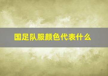 国足队服颜色代表什么