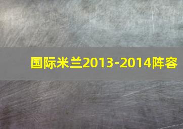 国际米兰2013-2014阵容