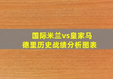 国际米兰vs皇家马德里历史战绩分析图表