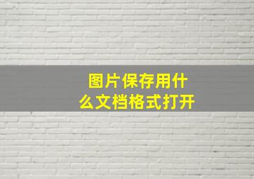 图片保存用什么文档格式打开