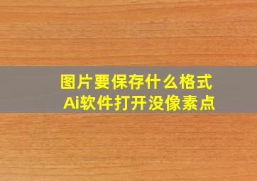 图片要保存什么格式Ai软件打开没像素点