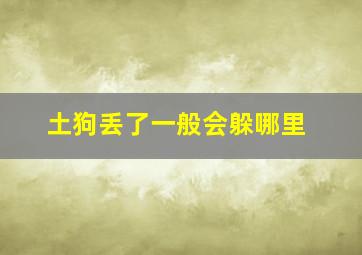 土狗丢了一般会躲哪里