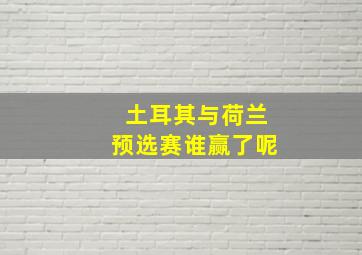 土耳其与荷兰预选赛谁赢了呢