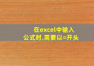 在excel中输入公式时,需要以=开头