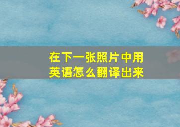 在下一张照片中用英语怎么翻译出来