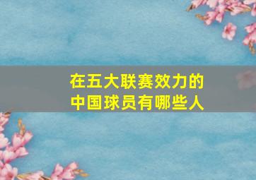 在五大联赛效力的中国球员有哪些人