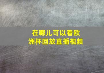 在哪儿可以看欧洲杯回放直播视频