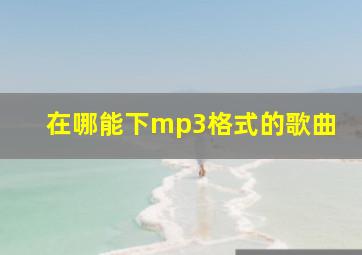 在哪能下mp3格式的歌曲