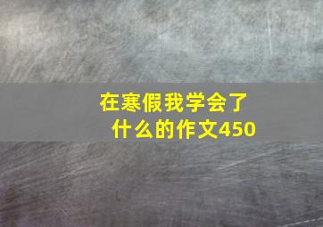 在寒假我学会了什么的作文450