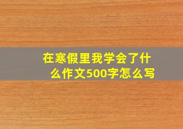 在寒假里我学会了什么作文500字怎么写