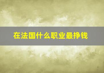 在法国什么职业最挣钱