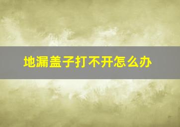 地漏盖子打不开怎么办