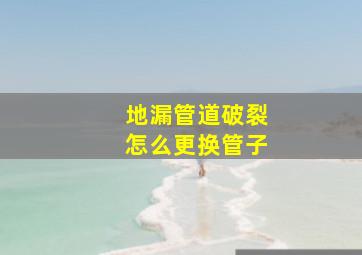 地漏管道破裂怎么更换管子