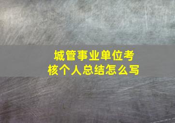 城管事业单位考核个人总结怎么写