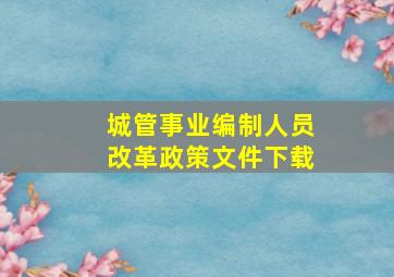 城管事业编制人员改革政策文件下载