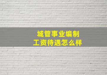 城管事业编制工资待遇怎么样